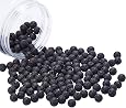 180 Perles De Lave Noire 8mm - Pierre Naturelle Pour Bijoux DIY