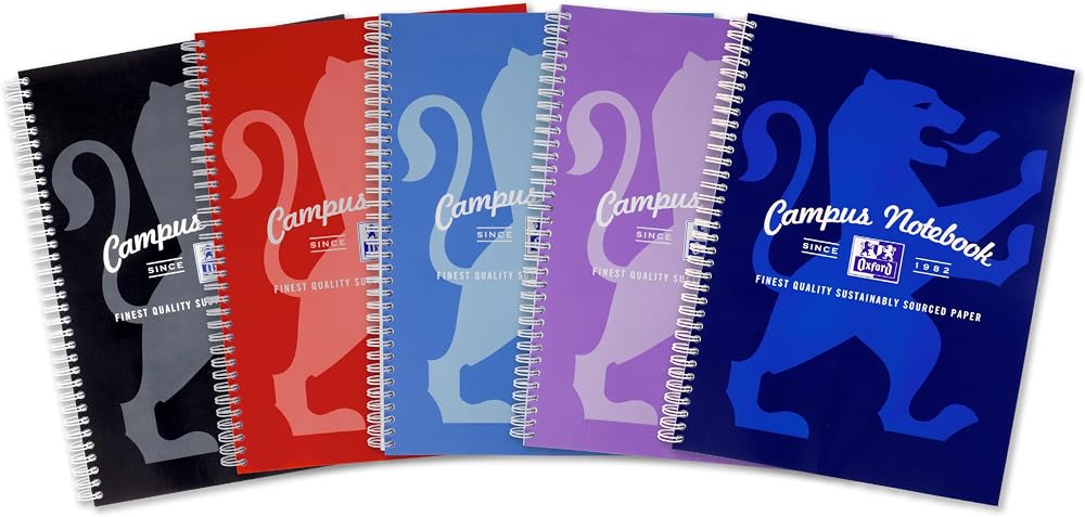 Oxford Campus A4 Notebook Wirebound 8 mm Margin 140 Pages Pack of 5 Optik Paper+