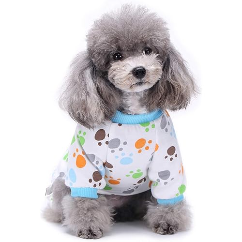 FUNNY DAY Dog Clothes Cotton Four-Legged Pajamas Knitted Pet Clothes Homewear Pajamas Comfy Cotton Pet Clothes