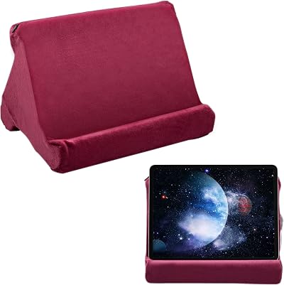 Mcbazel Tablet Pillow Stand for iPad Dark Wine Red Multi-Angle Cushion