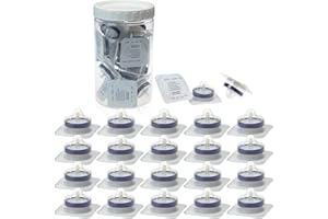 Labfil Sterilized Syringe Filter PVDF 20 Pack, 0.45 um Pore Size, 33 mm Membrane Diameter, Hydrophilic Filtration Sterile Packed Individually