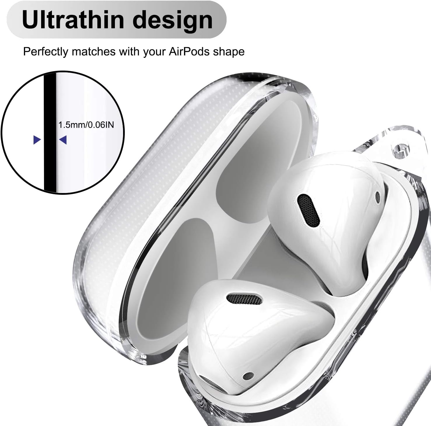 DONWELL for Airpods Case Soft TPU Shockproof Crystal Clear Protective Case Cover Compatible with Apple AirPods 1st and 2nd Gen - Image 4