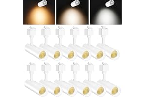 OTeedo 12 Pack 10W Dimmable LED Track Lighting Heads Flicker Free Bright H Type Track Light fixtures 3 Color Adjustable 3000K-4500K-6000K Ceiling Spotlight 24° Angle for Accent Retail 1000lm White