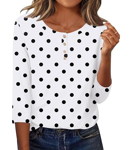 Zeagoo Summer Tops for Women 3/4 Length Sleeve T Shirts 2026 Trendy Blouses