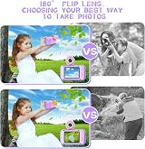 ARNSSIEN Kids Camera Toy 2.4in IPS 180° Flip Lens 32GB TF Card 1080P view 4