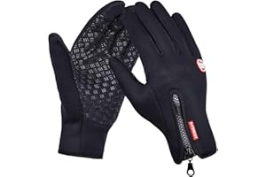 FOXLVDA Men and Women Winter Waterproof Gloves, with Sensitive Touch Screen Texting Fingers, Windproof Elastic Wrist and Non-Slip Palm, for Running, Cycling, Driving, Motorcycle