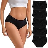 INNERSY Women's Underwear Cotton Modal High Cut Hipster Panties Moisture Wicking Briefs 5-Pack