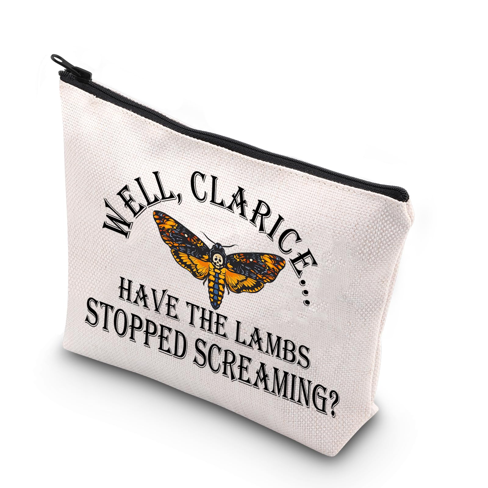PLITI Silence Lambs Movie Inspired Gift Well Clarice Have The Lambs Stopped Screaming Makeup Bag Hannibal Lecter Fan Gift (Lambs Stopped U)