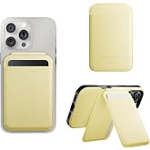 Native Union Active Wallet Stand | Magnetic &ndash; MagSafe Card Holder with Stand for iPhone Duo, 18 Pro Max &amp; More &ndash; Extra Secure &amp; Ultra Slim &ndash; Stores 4 Cards &ndash; Durable &amp; Recycled Materials (Lemon)