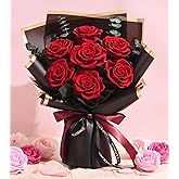 Flowers for Delivery Prime 7 Roses, Valentines Day Gifts for Her, Preserved Flowers Eternal Forever Red Roses Bouquet Birthday Gifts Regalos Para San Valentin for Women Gf Gifts Wedding Anniversary
