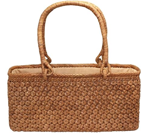 Amazon Co Jp 山葡萄 かごバック 六角花編みコンパクトトート 内布付 5mmひご バッグ やまぶどう籠 ホーム キッチン