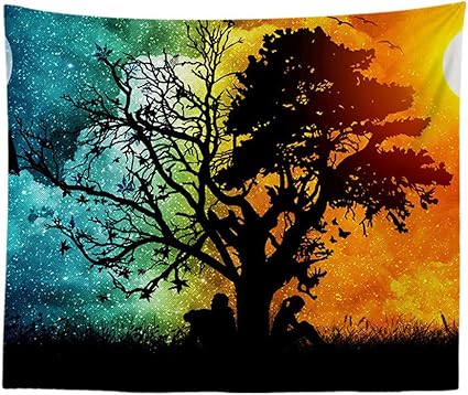 Fantastico Albero Sole E Luna Tappeto Da Parete Sentimento Di Missing Tra Gli Amanti Della Parete