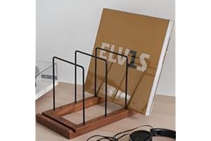 ZICOTO Decorative Vinyl Record Storage For Up to 75 Single Records – Sturdy LP Holder Stand Organizes All Your Favorite Classic, Oldies, or Recent Hit Albums in Style