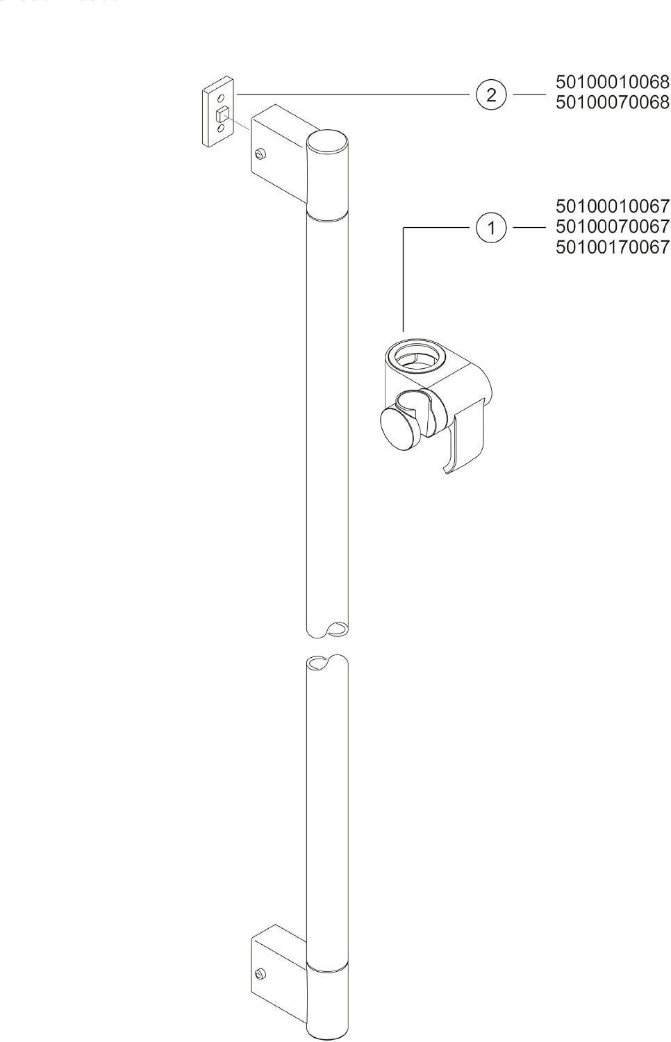Keuco Plan 54985010800 Shower Bracket with Runner Chrome, Chrome-plated - Image 4