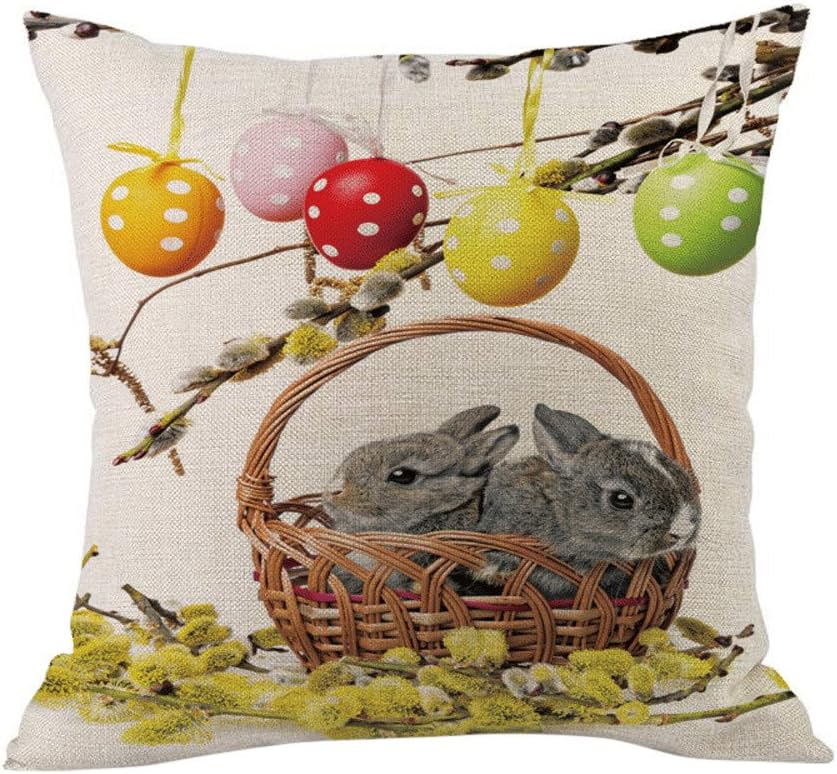 SFE Happy Easter Sofa Bed Home Decoration Festival Pillow Case Cushion Cover for Easter