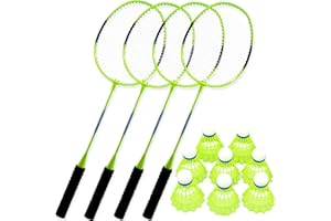 Nenkim Professional Badminton Rackets Set,2 Grips Lightweight Badminton Set for Backyard Games Adults Beginners