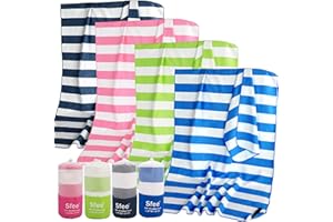 Sfee 2 in 1 Microfiber Beach Towel, Quick Dry Towel Travel Camping Towel Super Absorbent Compact Lightweight Sports Gym Towels Set for Beach, Gym, Hiking, Pool, Backpacking, Bath, Yoga
