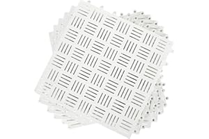 SENENQU 12Pack 12" x 12" Interlocking Rubber Floor Tiles PVC Drainage Mat Pool Mats for Floor, Modular Interlocking Cushion Mat Shower Mat Non Slip for Bath, Deck, Drain, Pool, Patio, Balcony, Kennel, White