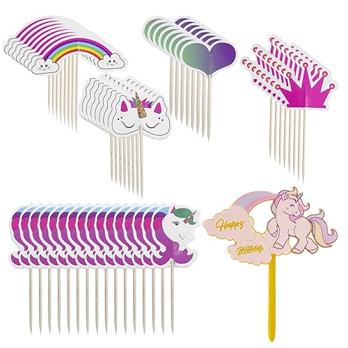 MAXQUU 25 Pieces Of Cute Cartoon Card Inserts, Birthday Cake Decorations, Cake Accessories, Girls Party Supplies.