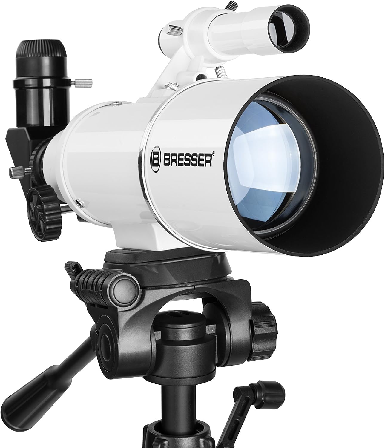 Bresser Classic 70/350 Refractor Telescope with Aluminium Mount and Smartphone Holder White - Image 4
