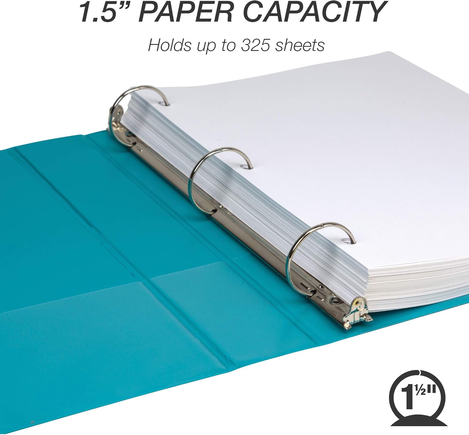 Samsill Earth’s Choice, Durable Fashion Color 3 Ring View Binder, 1.5 Inch Round Ring, Up to 25% Plant Based Plastic, Eco-Friendly, USDA Certified Biobased, Turquoise, Value 2 Pack (MP286577) : Office Products