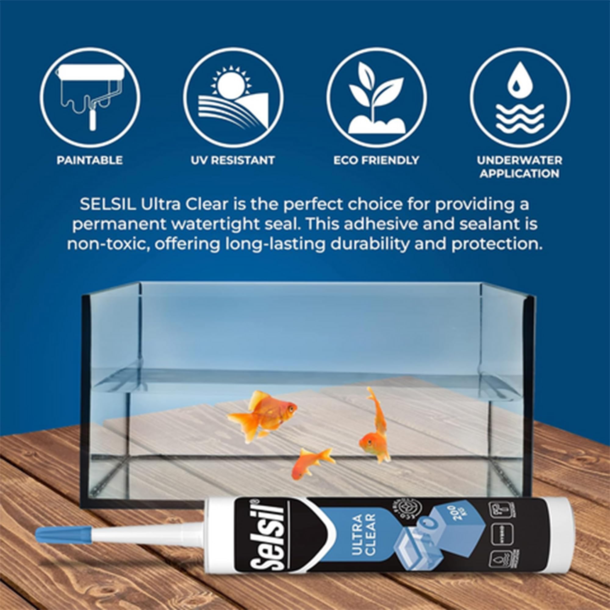 SELSIL Ultra Crystal Clear Mounting Adhesive & Sealant - Indoor & Outdoor Adhesive Tough & Flexible Construction Adhesive, 100% Transparent Bonding and Sealing Waterproof Adhesive (9.8 fl oz/290 mL)