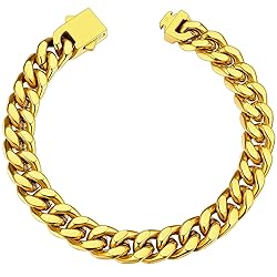 Gold Miami Cuban Link Chain Bracelet Mens Fashion