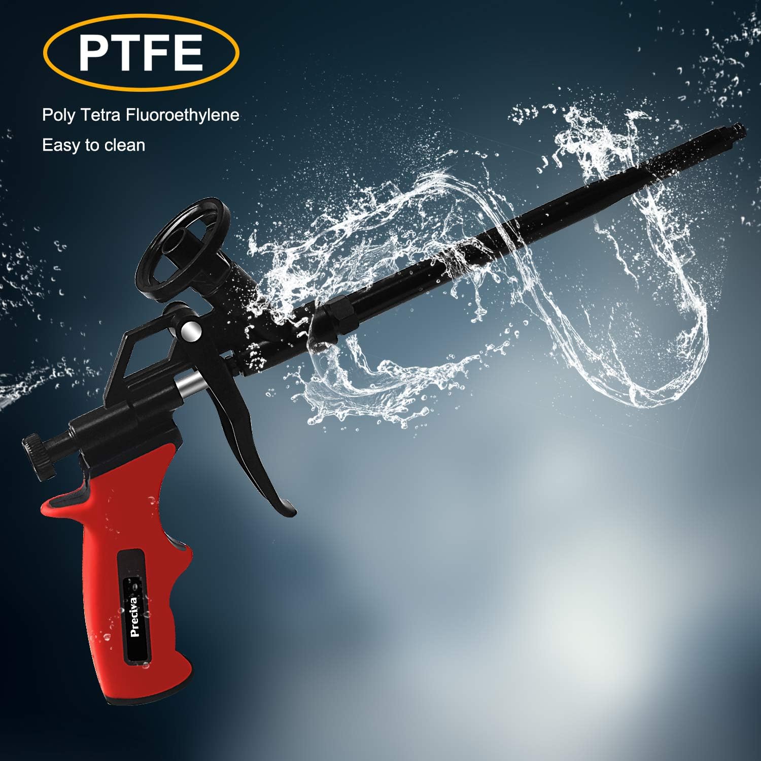 Foam Gun, Preciva Professional Foaming Gun Heavy Duty PU Expanding Foam Gun Caulking Gun Spray Application Applicator for Caulking, Filling, Sealing, Home and Office Use - - 