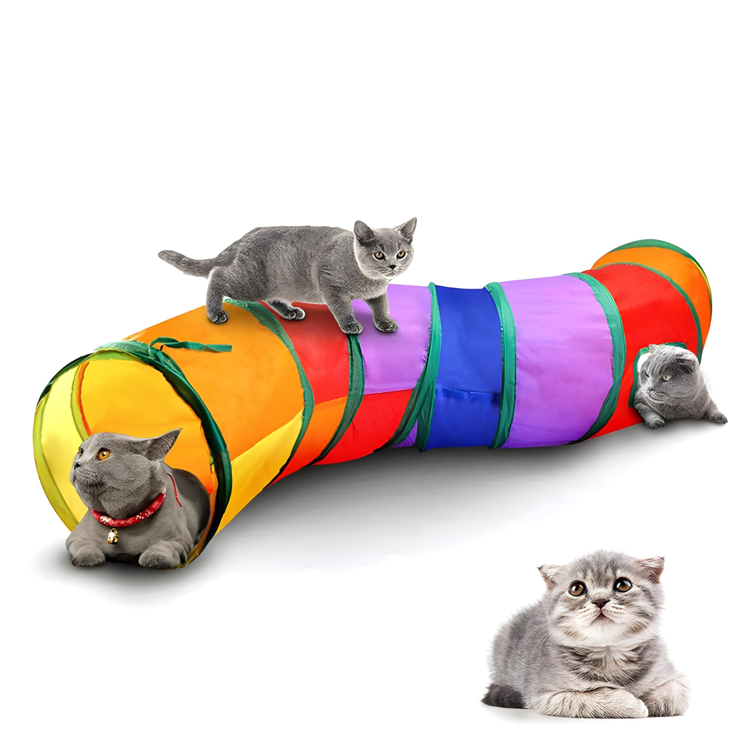 Photo 1 of Collapsible Cat Tunnel - Cat Tubes for Indoor Cats Collapsible Cat Play Toy for Puzzle Exercising Hiding Training and Running