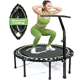 MXL Just Bounce 44" Bungee Rebounder, Premium Quarter-Folding Mini Trampoline for Adults with Handle, Silent &amp; Low-Impact Bounce, Perfect for Indoor, T-Bar for Stability, 330lb/440lb Weight Limit