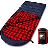 PALLYGO 0 Degree Sleeping Bag Cotton Flannel Sleeping Bags for Adults Cold Weather Camping Winter Zero Degree Warm Weather Big and Tall