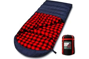 PALLYGO 0 Degree Sleeping Bag Cotton Flannel Sleeping Bags for Adults Cold Weather Camping Winter Zero Degree Warm Weather Big and Tall