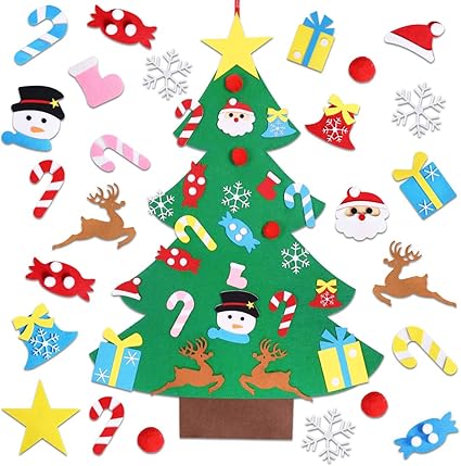 Download Garma Children S Felt Christmas Tree Set Ornaments Diy Home Decoration Wall Hanging Children S Felt Craft Kits For Christmas New Year Various Festivals Santa Snowman Reindeer Felt Amazon Canada PSD Mockup Templates