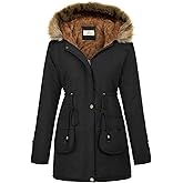 GRACE KARIN Women's Winter Coats Fleece Parkas Anoraks Hooded Military Jacket Coats