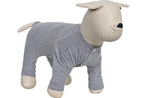 Lovelonglong Four Feet Dog Lightweight Pajamas, Pure Cotton Dog Jumpsuits 4 Legs Dog Onesies T-Shirt Stylish PJS Puppy Costume for Large Medium Small Dogs Gray M