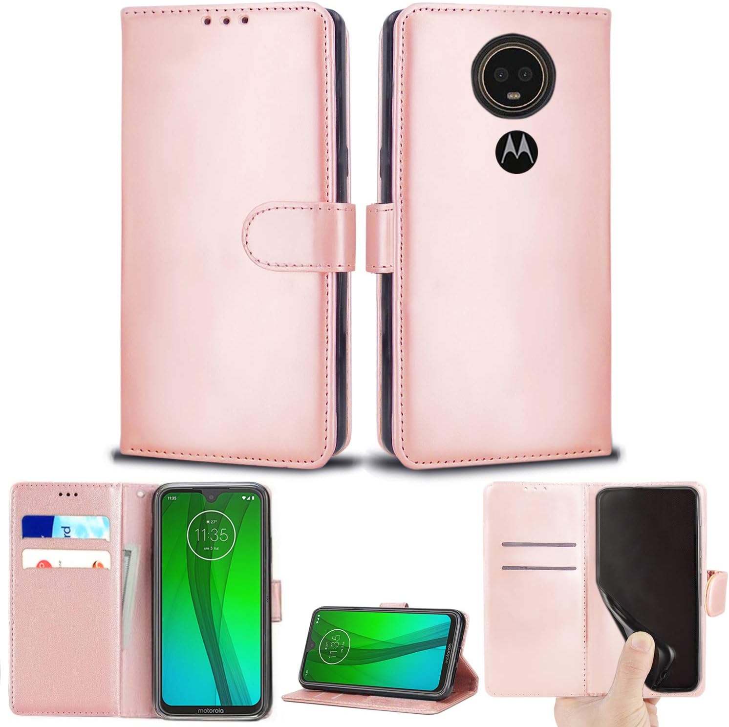 Mobile Stuff Motorola Moto G7 Power Case, Leather Wallet with Flip Cover