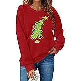 GDPRYS Merry Sweatshirts Women Christmas Merry Letter Print Long Sleeve Shirt Xmas Holiday Pullover Blouse