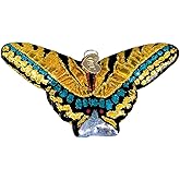 Old World Christmas Swallowtail Butterfly Glass Blown Ornament for Christmas Tree, Handcrafted Holiday Decoration, Insect Collection