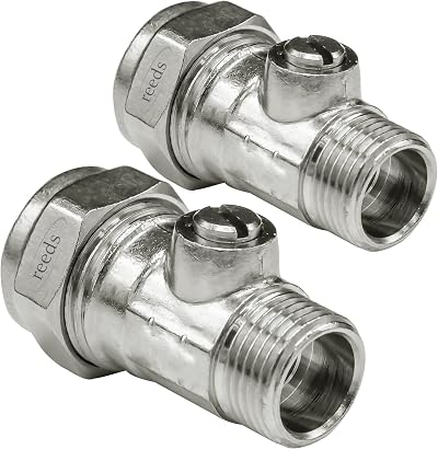 Reeds 2x 15mm 3/8in Male Flat Faced Isolating Valve Pack