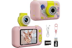 ARNSSIEN Kids Camera Toys for 3 4 5 6 7 8 9 10 11 12 Year Old Girls/Boys,Kids Digital Camera for Toddler,Christmas Birthday Festival Gifts for Kids,Video Selfie Camera for Kids with 32GB TF Card