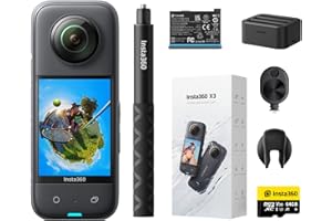 Insta360 X3 Ultimate Kit - Waterproof 360 Action Camera with 1/2" 48MP Sensors, 5.7K 360 Active HDR Video, 72MP 360 Photo, 4K