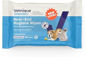 Vetnique Glandex Dog Wipes for Pets Cleansing & Deodorizing Anal Gland Hygienic Dog & Cat Wipes with Vitamin E, Skin Conditioners and Aloe Labs (100ct)