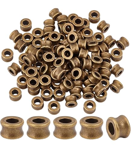 LolliBeads Ciondoli Separatori In Peltro Ottone Anticato - 30 Pezzi Con Foro Grande Per Bigiotteria Fai Da Te - 4