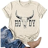 Howdy Shirt Women Cow Print Shirt Western Country T Shirts Vintage Cowgirl Casual Short Sleeve Tee Tops