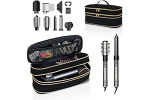 UOZL Hair Dryer Travel Carrying Case, Curling Iron Storage Bag, Slim Expandable Handheld Dual-Layer Travel Storage Bag for Dryer/Hair Tool Organizer/Style Organizer