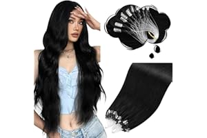 Moresoo Microlink 20 Inch Black Real Human Hair Microbead Hair Extensions 50g/50s Pre Bonded Hair Extensions