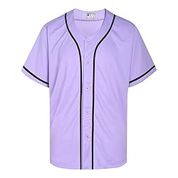 DEHANER Purple Baseball Jersey Men Women Plain