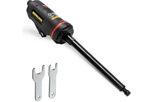 Berkling Tools BT 6321-12 | 12" Extra Long Extension 1/4“ Straight Air Die Grinder, Professional Grade Heavy Duty Variable High Speed (Straight, 12" Extension)