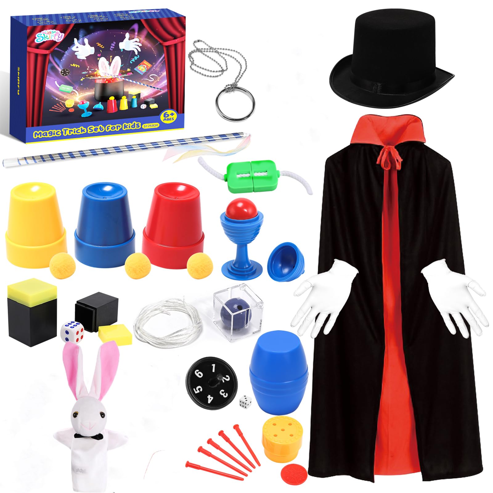 Photo 1 of **MISSING PARTS**
Skirfy Magic Tricks-Magic Kit for Kids Age 6-8,Magic Set with Magician Costume,Magic Wand, for Kids Boys Girls Ages 6 7 8 9 10 11 12