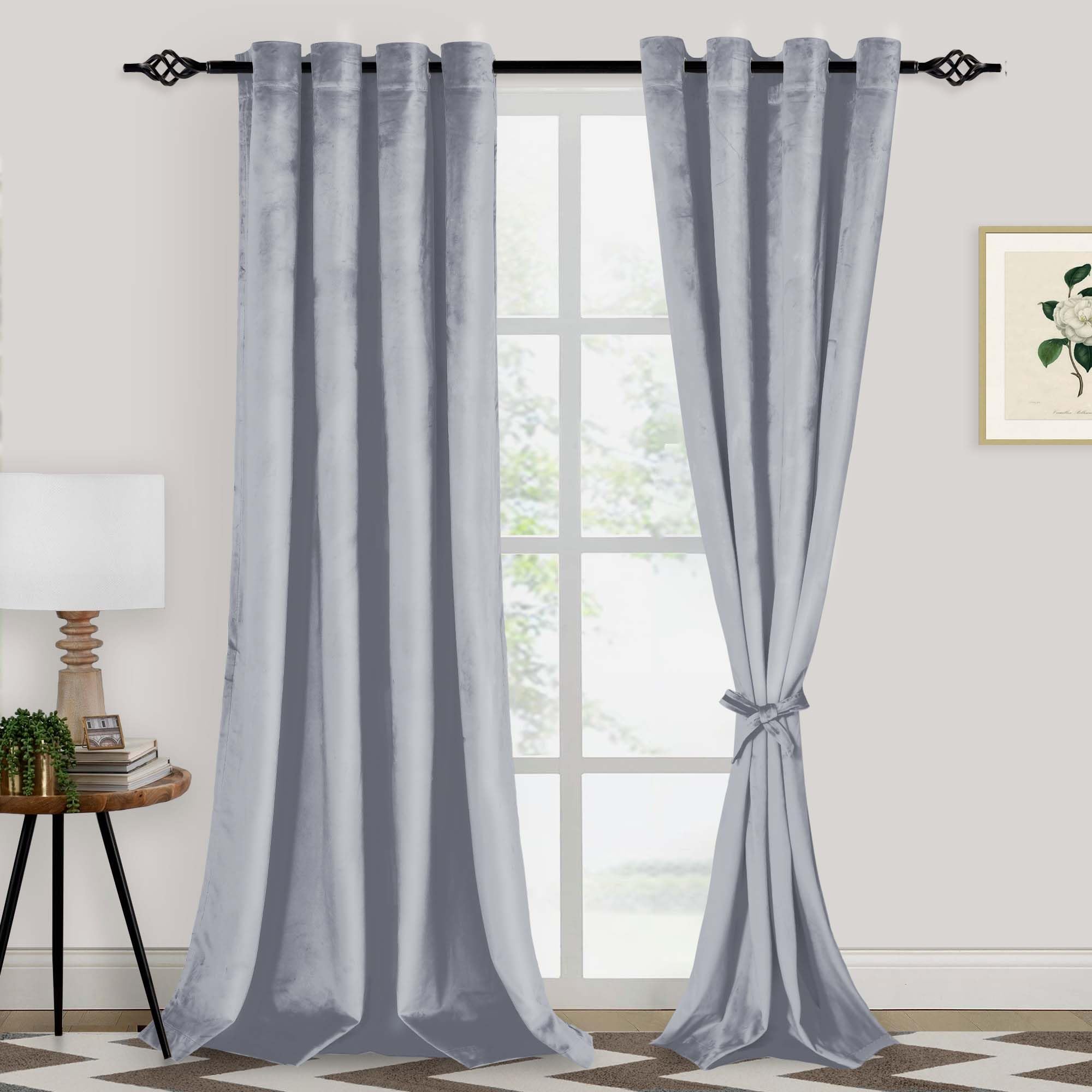 Photo 1 of ****SIMILAR ITEM REFERENCE PICTURE****XWZO Silver Grey Velvet Curtains 90 Inches Long, Elegent Soft Luxury Curtains for Living Room, Thermal Insulated Room Darkening Silver Grey Curtain for Bedroom Decor, Velvet Drapes Set 2 Panels